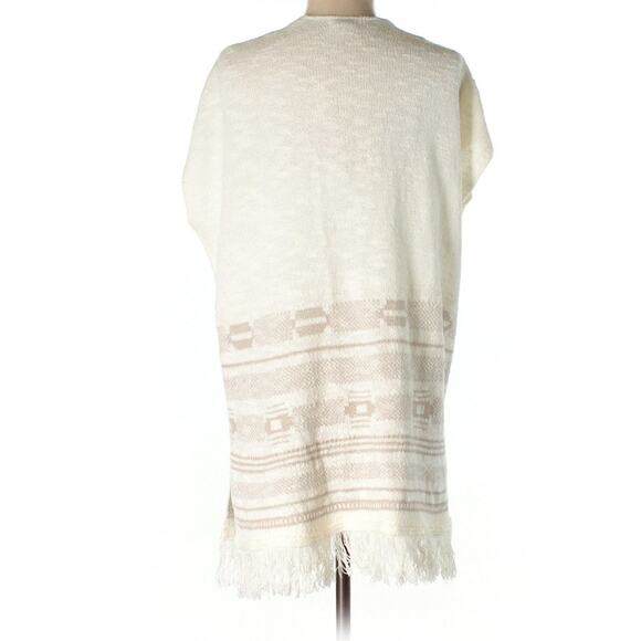 Old Navy White Tone Fringe Long Bohemian Knit Cardigan - Picture 2 of 7